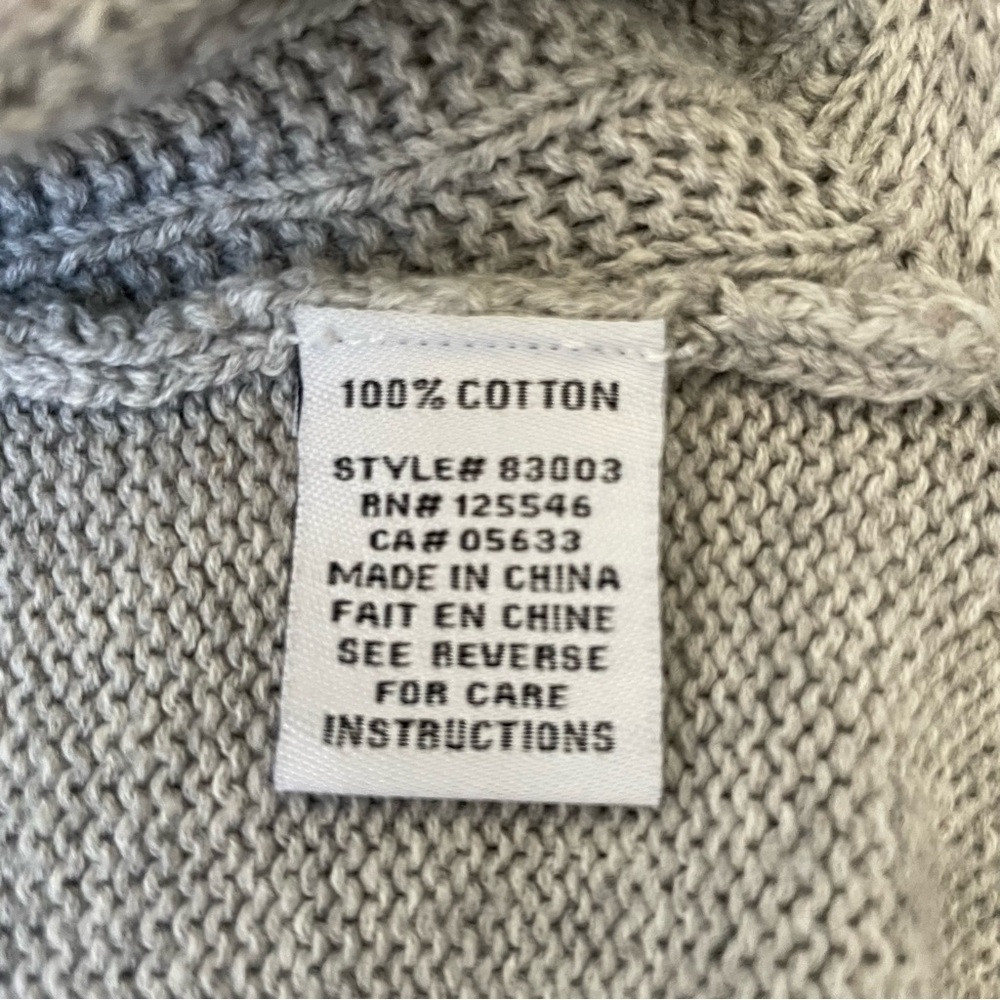 Habitat Textured Mock Neck Sweater 100% Cotton Gray Small Minimalist Neutral - Picture 11 of 14